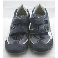 Geox, size 4/37 navy & white wedge heeled trainers
