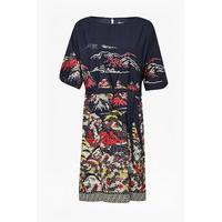 Geisha Print Shift Dress