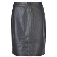 gestuz char leather mini skirt