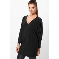 Georgia Oversized Slinky Tunic - black