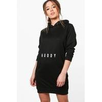 georgina hoody slogan sweat dress black