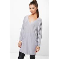 Georgia Oversized Slinky Tunic - silver