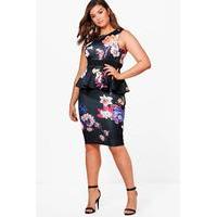 Georgie Floral Sleeveless Peplum Dress - multi