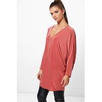 Georgia Oversized Slinky Tunic - rose