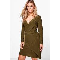 Georgina O-Ring Wrap Dress - khaki