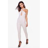 Georgia Twist Neck Jumpsuit - grey