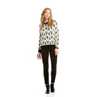 Geometric Pattern High Neck Jumper