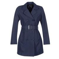geox crem womens trench coat in blue