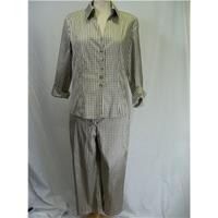 Gerry Weber - taupe check crops & top (size 10)