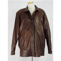 genel size 10 brown leather jacket