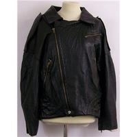 genel london size 14 black leather jacket