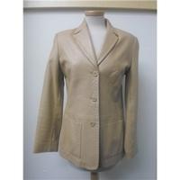 Gerry Weber - Size: 10 - Beige - Smart leather jacket / coat