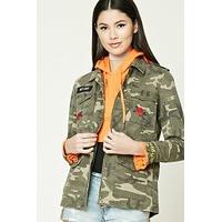 get lost patched army jacket