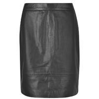 gestuz char leather mini skirt