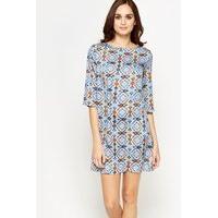 Geo Shift Zip Hem Dress