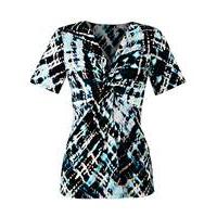 Geo Print Twist Knot Jersey Top