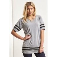 Georgina Varsity T Shirts Sleeve Stripe Baggy Oversize Top