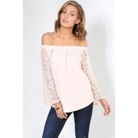 Georgia Floral Lace Sleeves Off The Shoulder Top