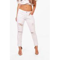 Georgie Distressed Skinny Jean - white