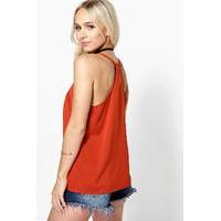 Georgia Woven Strappy Back Cami - rust