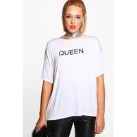 georgina queen slogan tee white