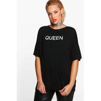 Georgina \'Queen\' Slogan Tee - black