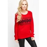 Geo Panel Print Knit Jumper