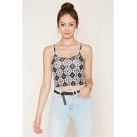 geo print cropped cami