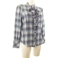 george size 12 blue checked blouse