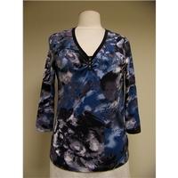 gerry weber blue and black stretch fabric top size 10 gerry weber mult ...