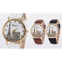 Geneva \'Paris Skyline\' Wrist Watch - 3 Colours