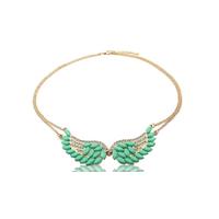 gem detail wing necklace