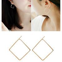Geometry Square Non Stone Hoop Earrings Jewelry Wedding Party Daily Casual Alloy 1 pair Gold Silver