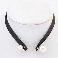 geometric pearl necklace collar choker necklace women office lady jewe ...