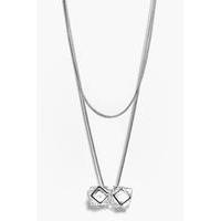 Geo Layered Necklace - silver