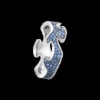 Georg Jensen Fusion 18ct White Gold Blue Sapphire Centre Ring