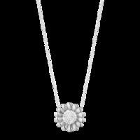 georg jensen sunflower sterling silver 017ct diamond pendant