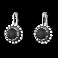 Georg Jensen Moonlight Blossom Sterling Silver Black Onyx Earrings