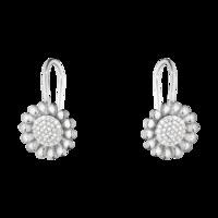 Georg Jensen Sunflower Sterling Silver 0.14ct Diamond Drop Earrings