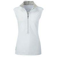 Georgie Ladies Zip Polo Shirt - White