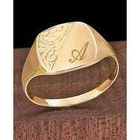 gents 9ct gold personalised signet ring