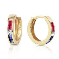 Gemstone Huggie Earrings 1.28ctw in 9ct Gold