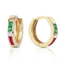 Gemstone Huggie Earrings 1.28ctw in 9ct Gold