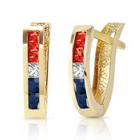 Gemstone Acute Huggie Earrings 1.28ctw in 9ct Gold