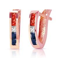 Gemstone Acute Huggie Earrings 1.28ctw in 9ct Rose Gold