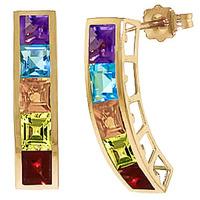 Gemstone Channel Set Stud Earrings 4.5ctw in 9ct Gold