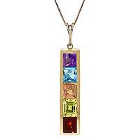 gemstone channel set pendant necklace 225ctw in 9ct gold