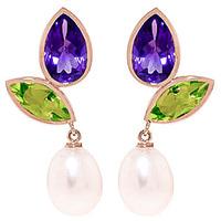 Gemstone Petal Drop Earrings 16.6ctw in 9ct Rose Gold