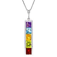 gemstone channel set pendant necklace 225ctw in 9ct white gold