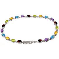 Gemstone Infinite Tennis Bracelet 5.46ctw in 9ct White Gold